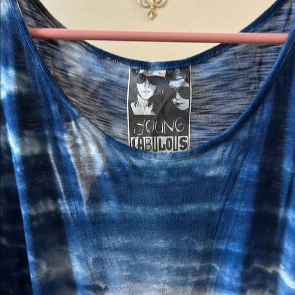 Young Fabulous and Broke Blue Tie-Dye Women's Top Size L - Picture 2 of 8